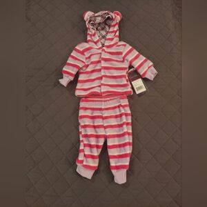 Cozy Striped Pink and White Kids Set